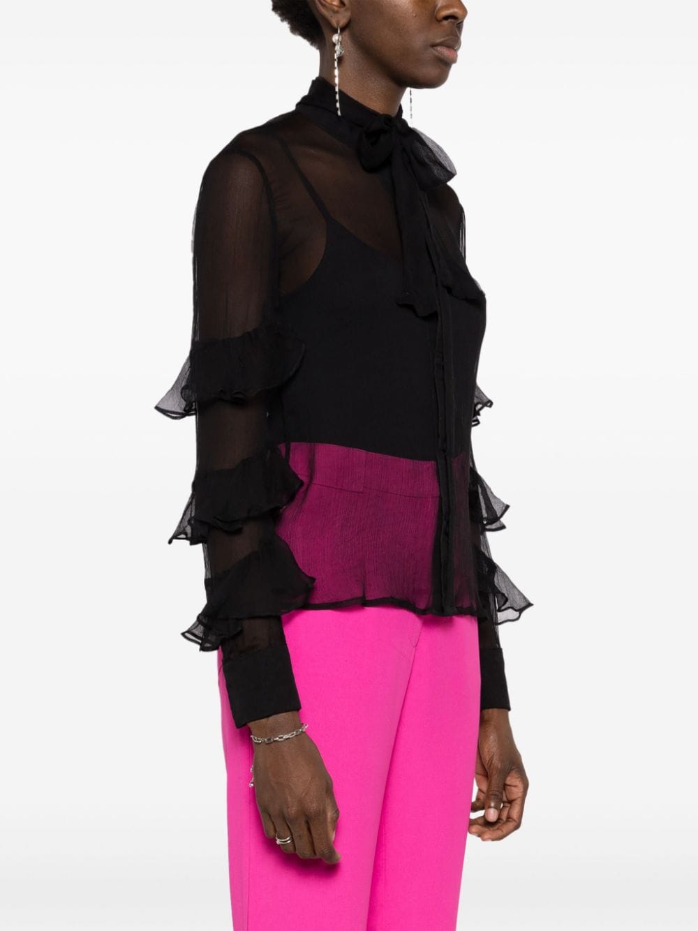 Shop Lethicia Bronstein Adrian Ruffle-detail Shirt In Black