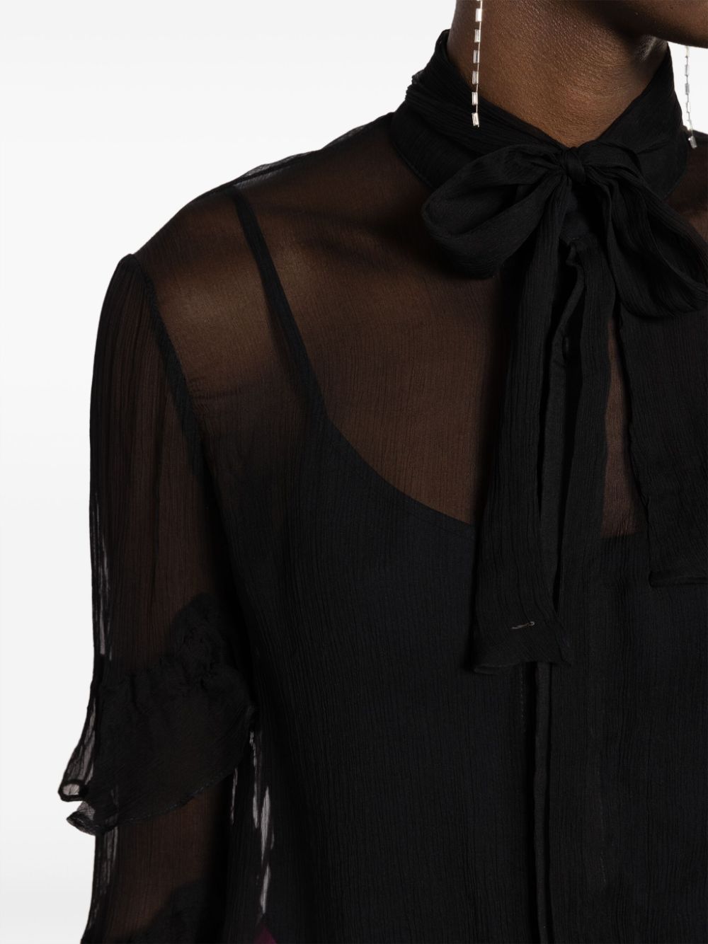 Shop Lethicia Bronstein Adrian Ruffle-detail Shirt In Black