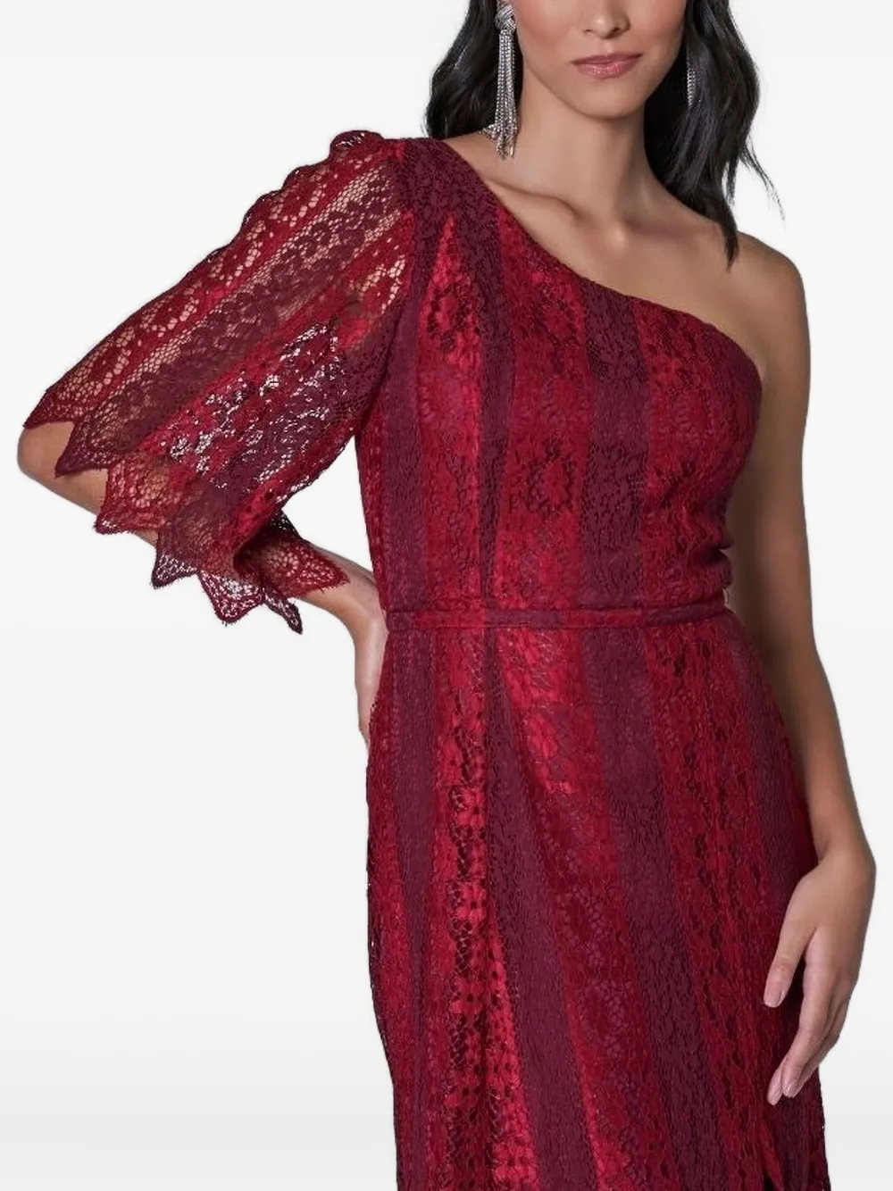 Lethicia Bronstein Alva One-shoulder Lace Dress In Red
