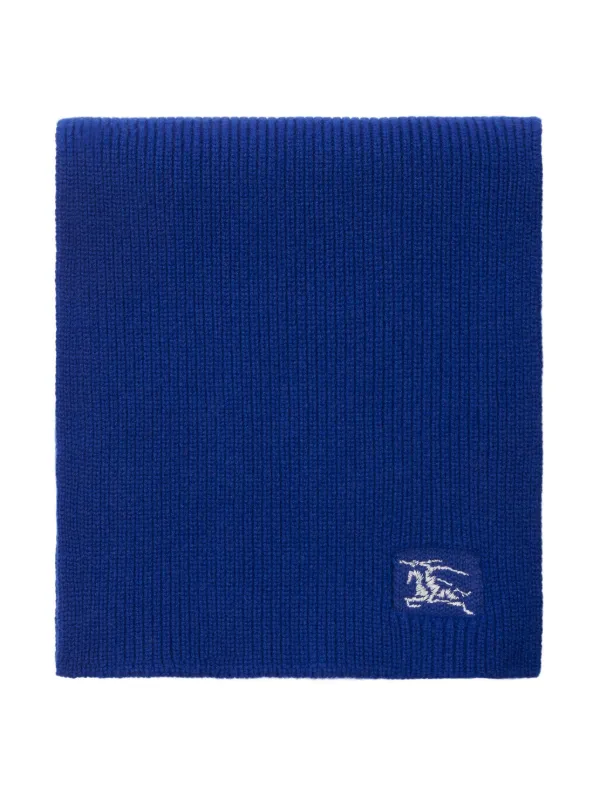 Burberry EKD-embroidered Cashmere Scarf | Blue | FARFETCH