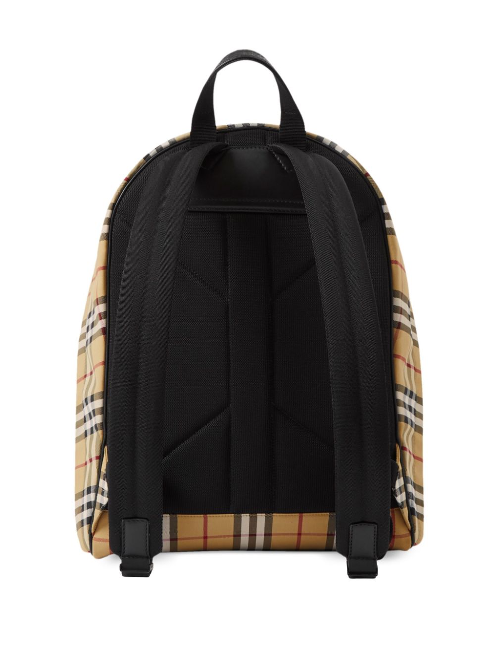 Shop Burberry Logo-plaque Check-print Backpack In Neutrals