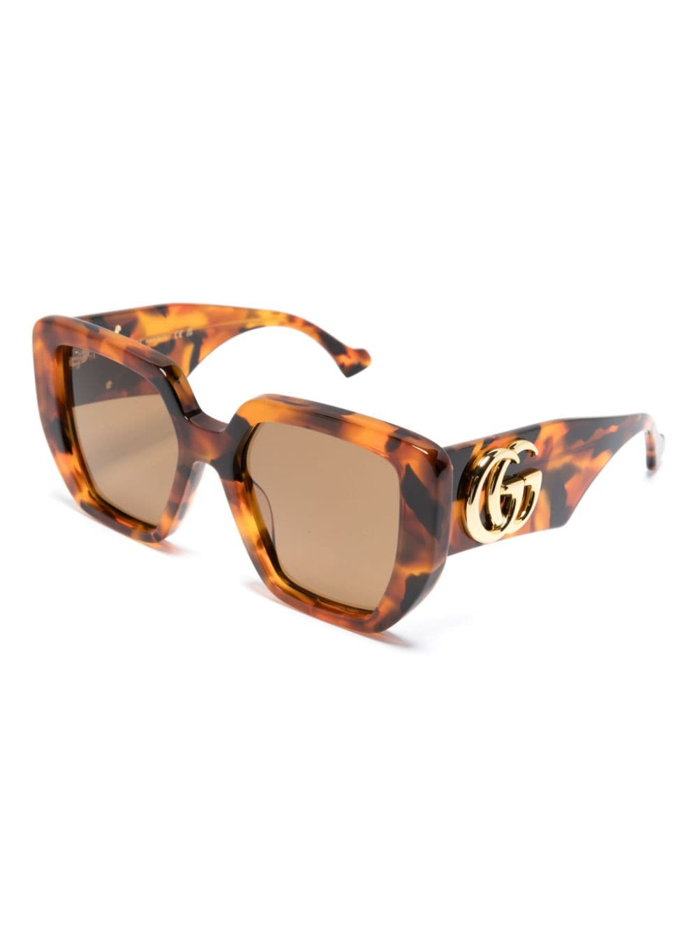 Gucci Eyewear logo-plaque oversize sunglasses - Bruin
