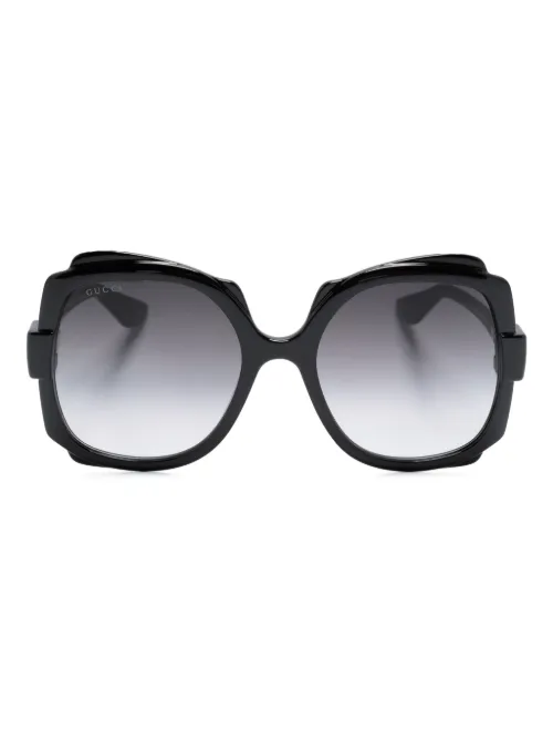 Lunettes de soleil carrées à logo gravé - Gucci Eyewear - Modalova