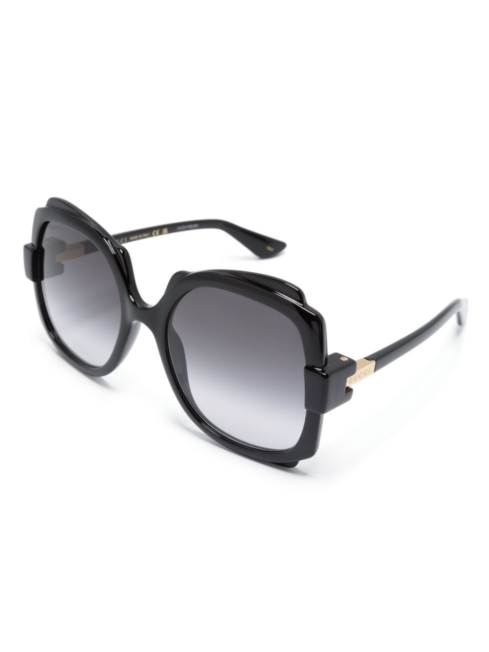 Gucci Eyewear logo-engraved square-frame sunglasses - Zwart