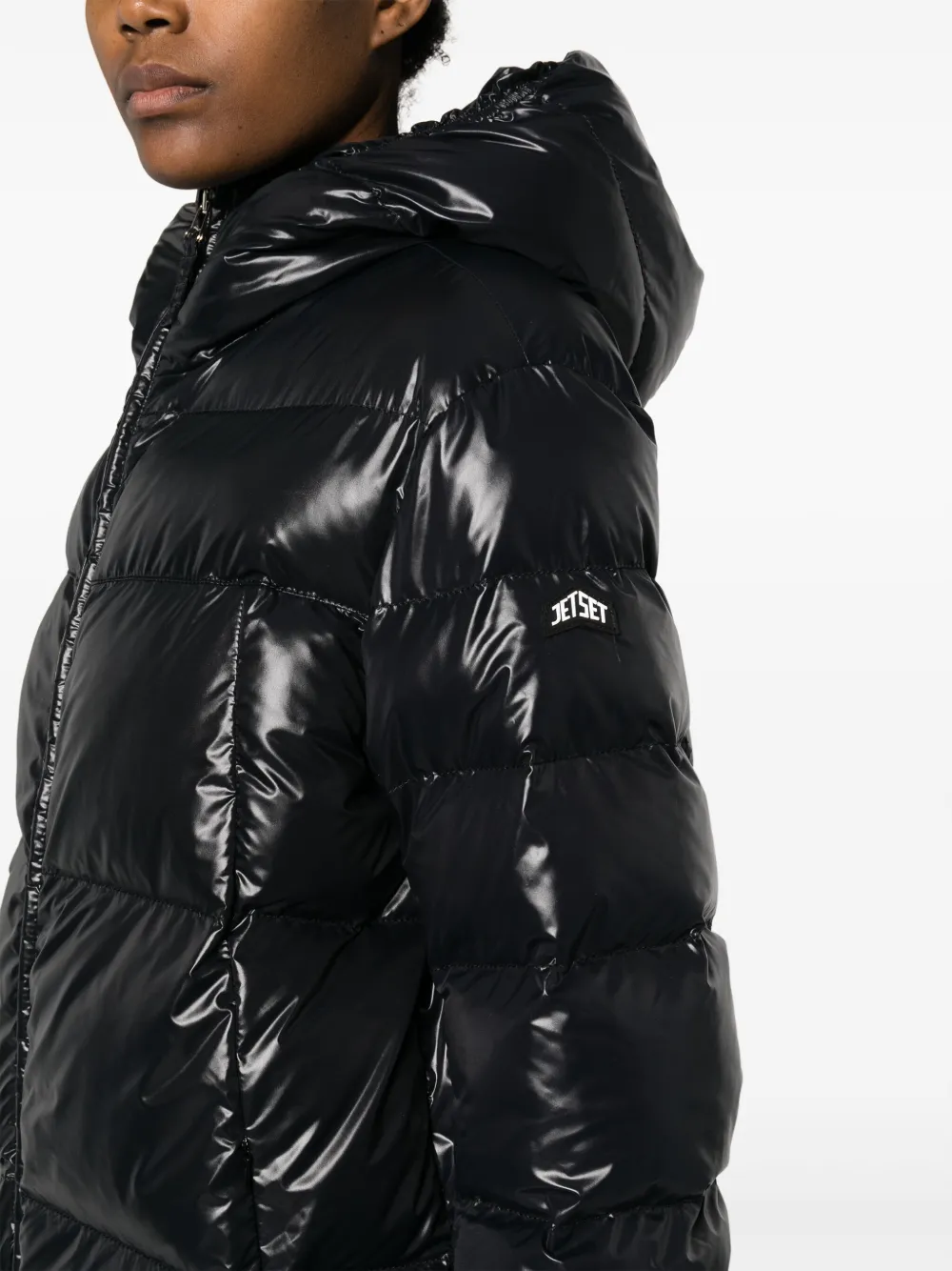 Black Emporio Armani EA7 Shiny Puffer Jacket JD Sports