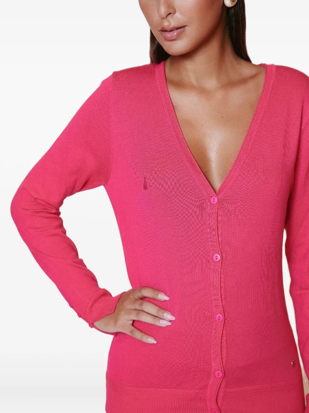 Lethicia Bronstein V-neck Cardigan In Pink