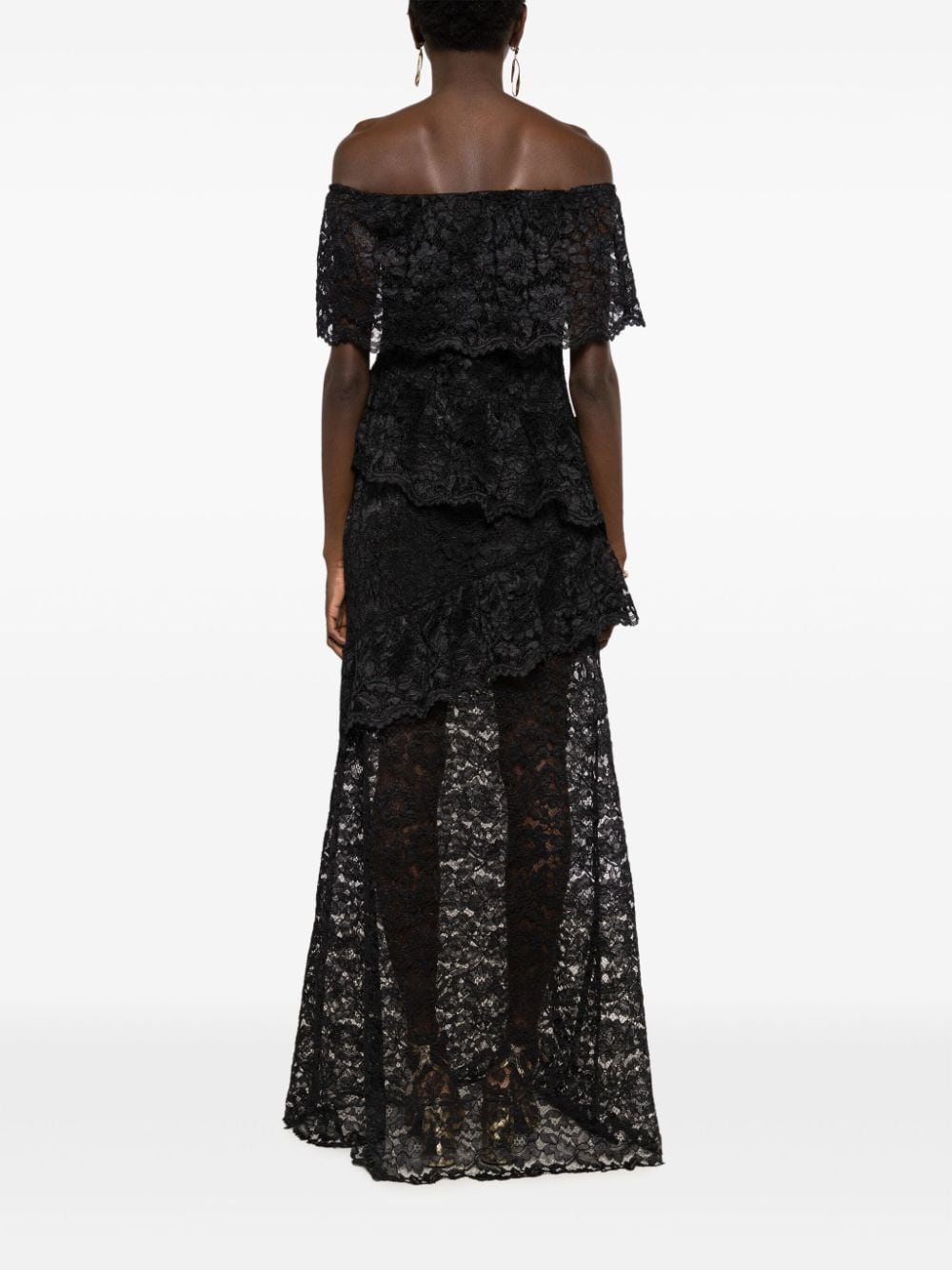 Shop Lethicia Bronstein Adalet Floral-lace Maxi Dress In Black