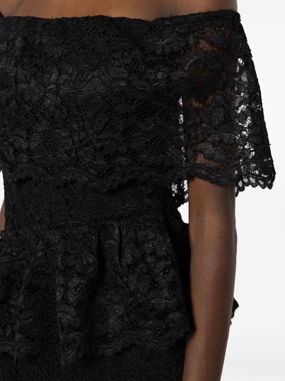 Shop Lethicia Bronstein Adalet Floral-lace Maxi Dress In Black