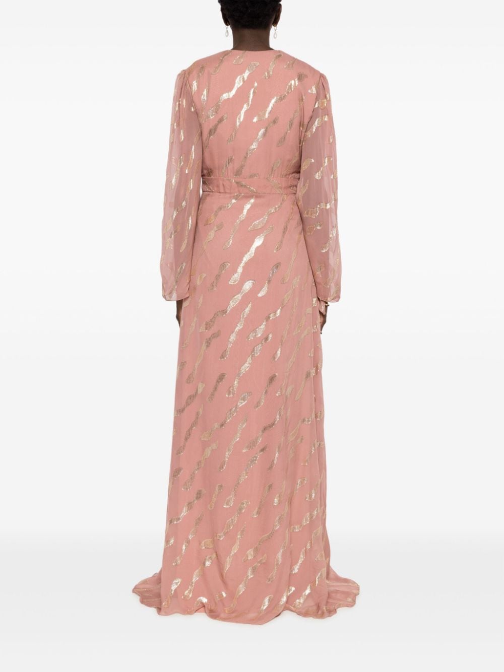 Shop Lethicia Bronstein Atala Embroidered Silk Gown In Pink