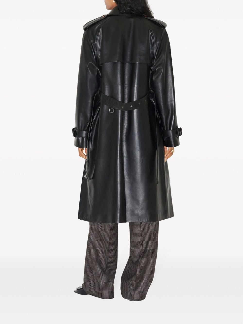 Shop Burberry Double-breasted Belted Trench-coat In Black