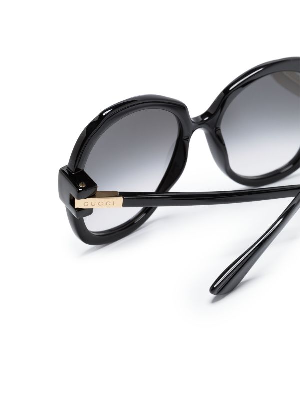 Gucci Eyewear logo-plaque oversize-frame Sunglasses - Farfetch