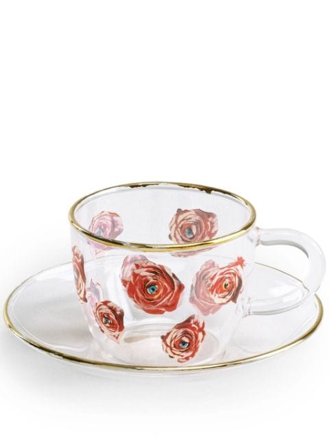 Seletti Roses-print coffee cups (set of two)