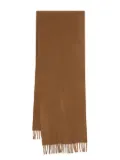 A.P.C. logo-embroidered wool scarf - Brown