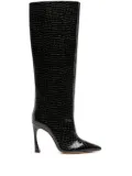Alexandre Birman Kyra 100mm crocodile-embossed boots - Black