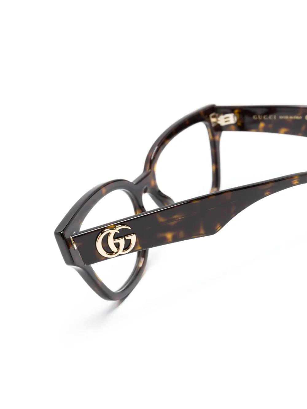 Gucci Eyewear Zonnebril met vlinder montuur Bruin
