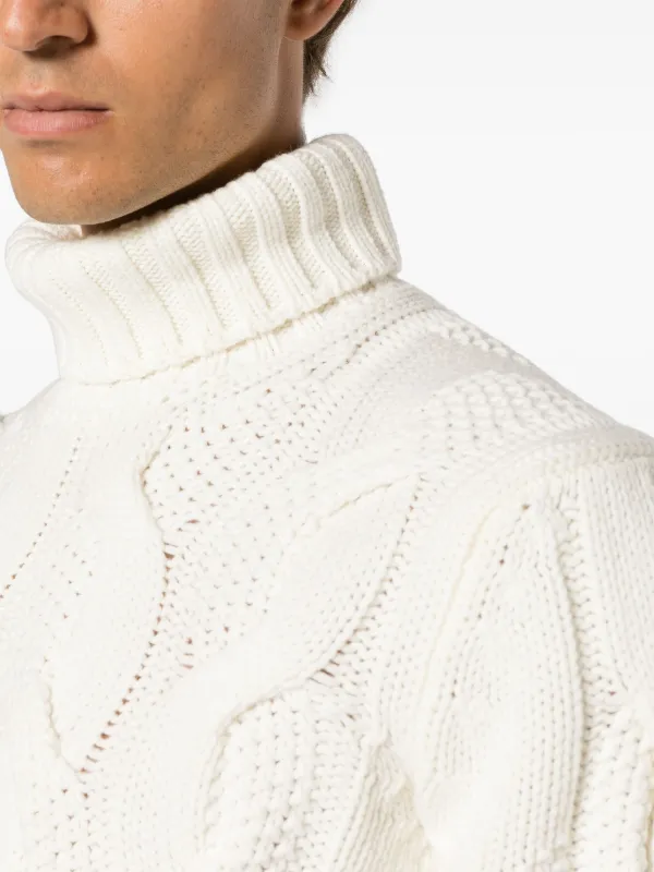 Cable knit roll neck on sale jumper