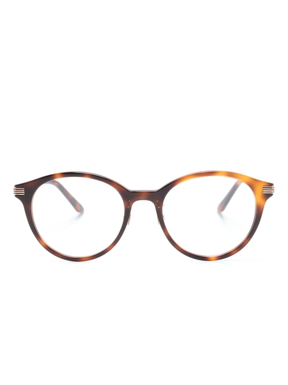 Gucci Eyewear Round Frame Tortoiseshell Effect Glasses Farfetch