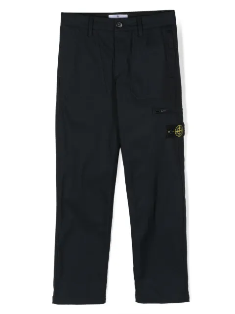 Stone Island Junior Compass-patch straight-leg trousers