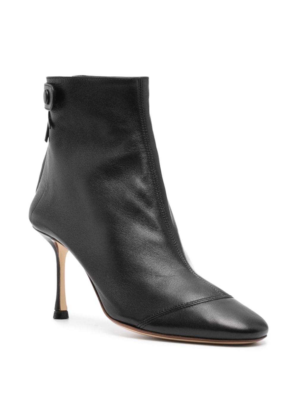 Francesco Russo 80mm leather ankle boots - Zwart