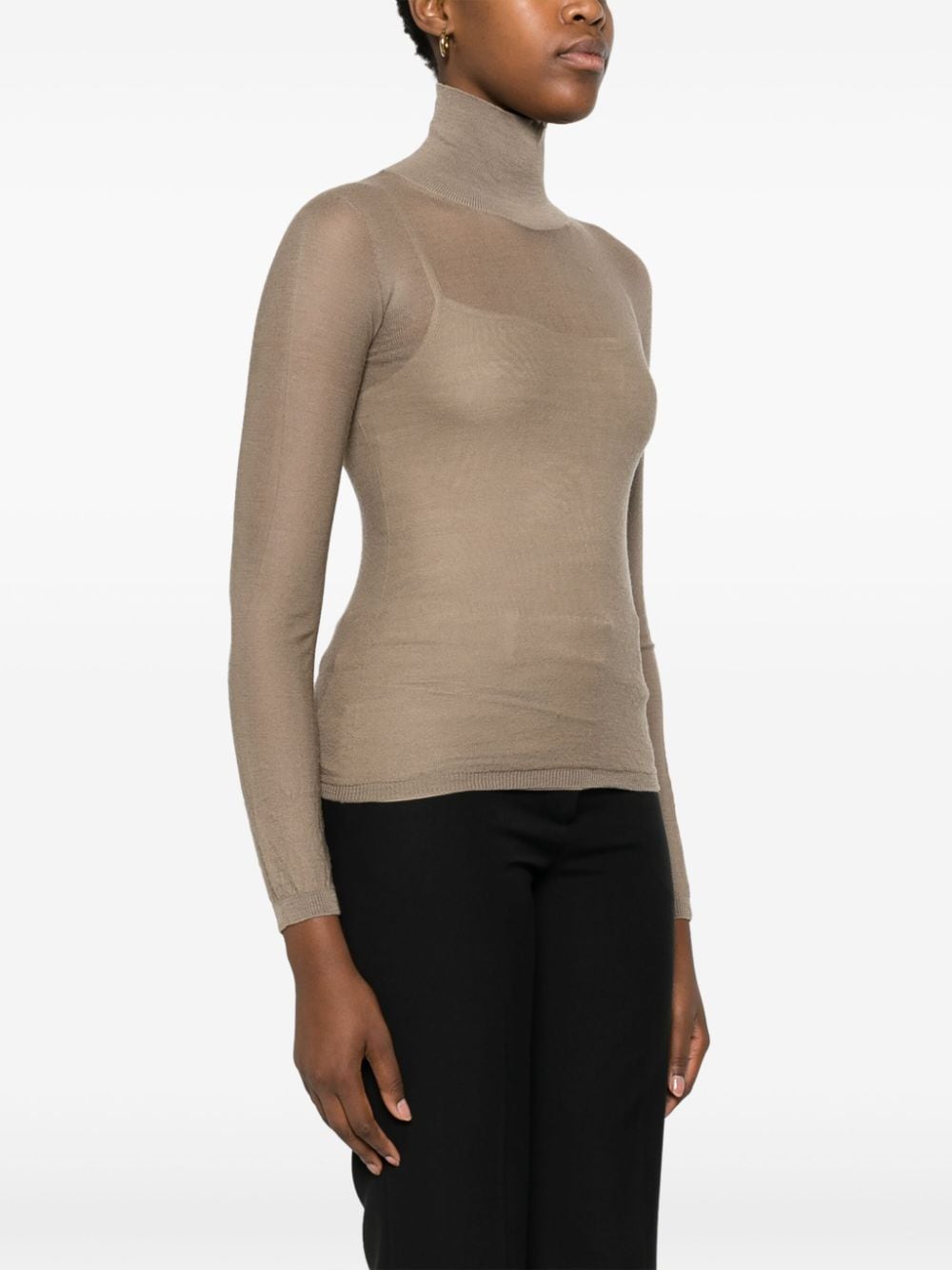 Shop Max Mara Stresa High-neck Jumper In Neutrals