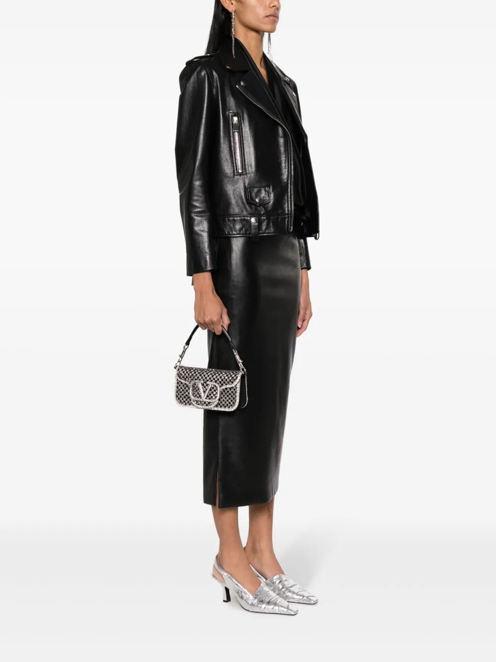 Valentino Garavani small Lòco crystal-embellished tote bag - Zwart