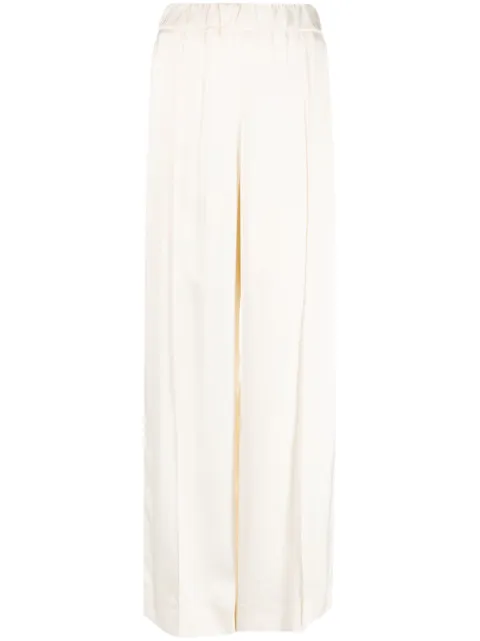 Jil Sander pressed-crease elasticated-waist flared trousers 