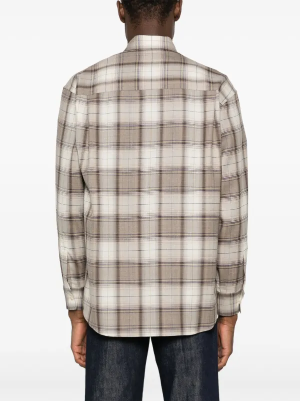 Auralee check-print Wool Shirt - Farfetch