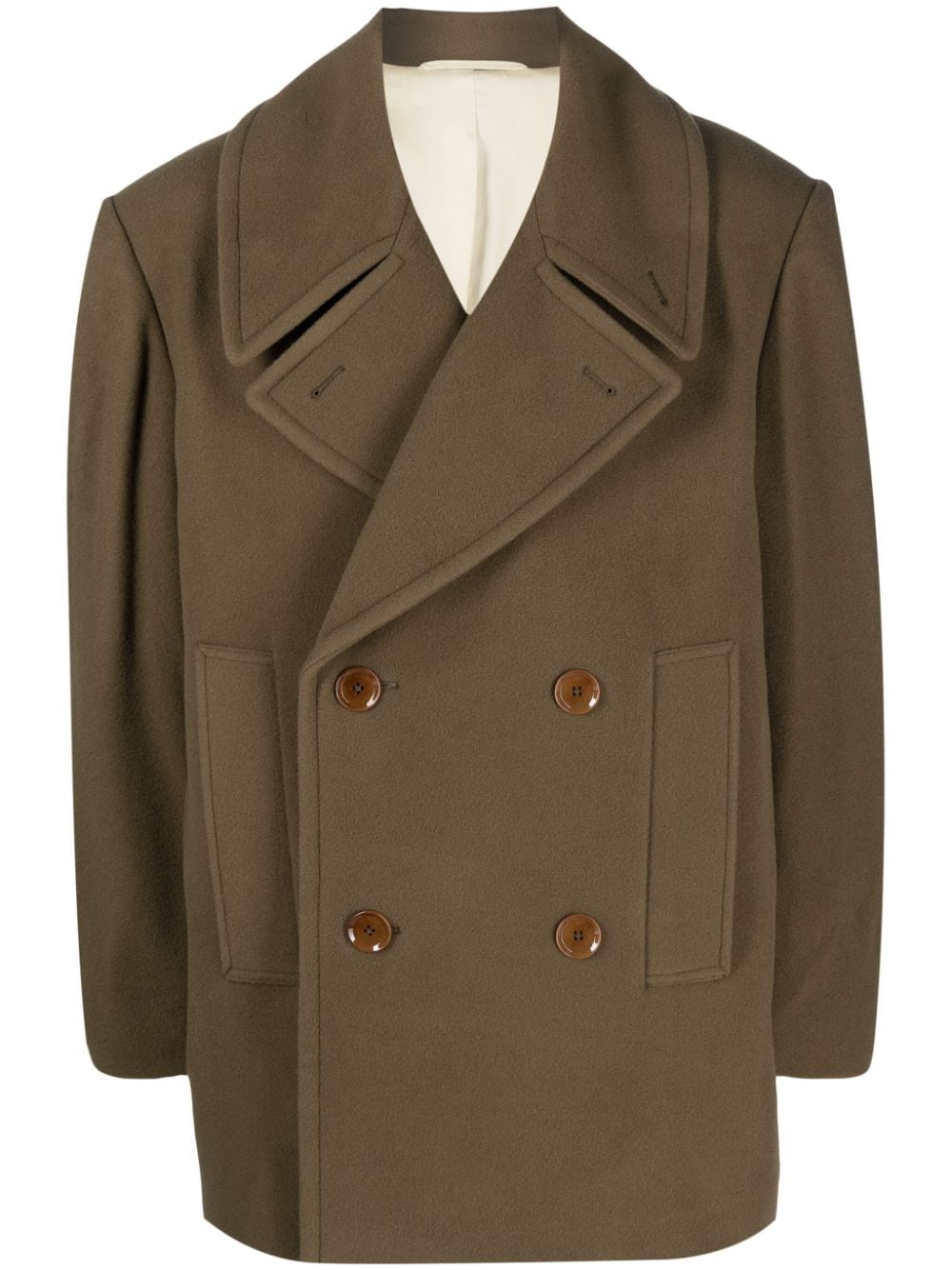 Lemaire wool oversized peacoat - Verde