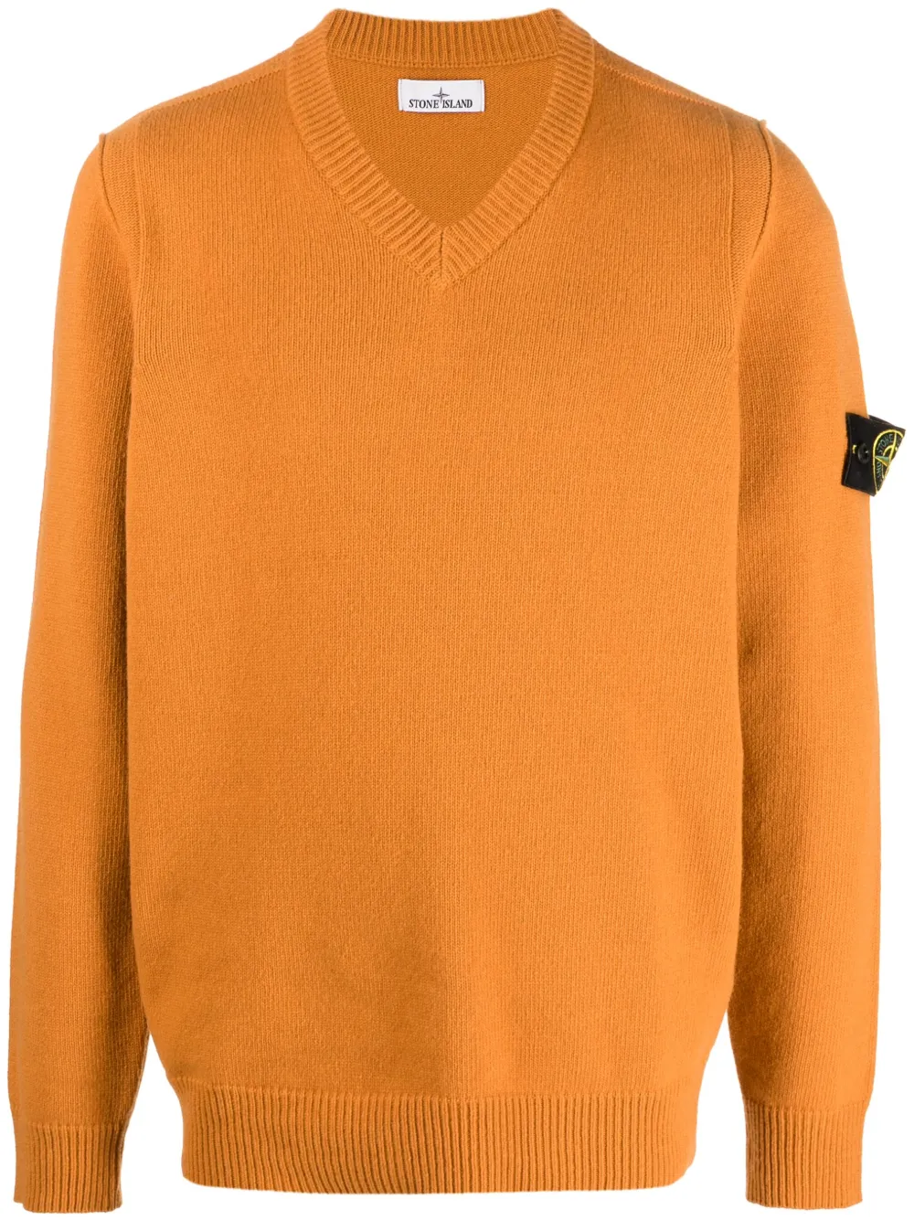 Stone island orange outlet sweater