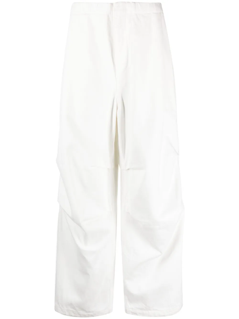 Shop Jil Sander Straight-leg Cotton Trousers In White