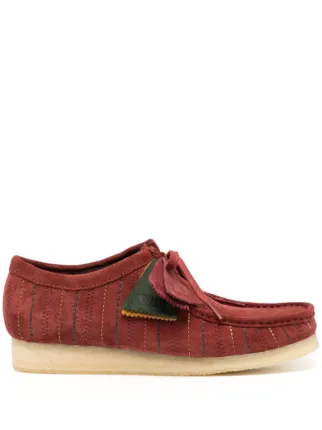 Clarks Originals Wallabee Suede lace up Shoes Red FARFETCH