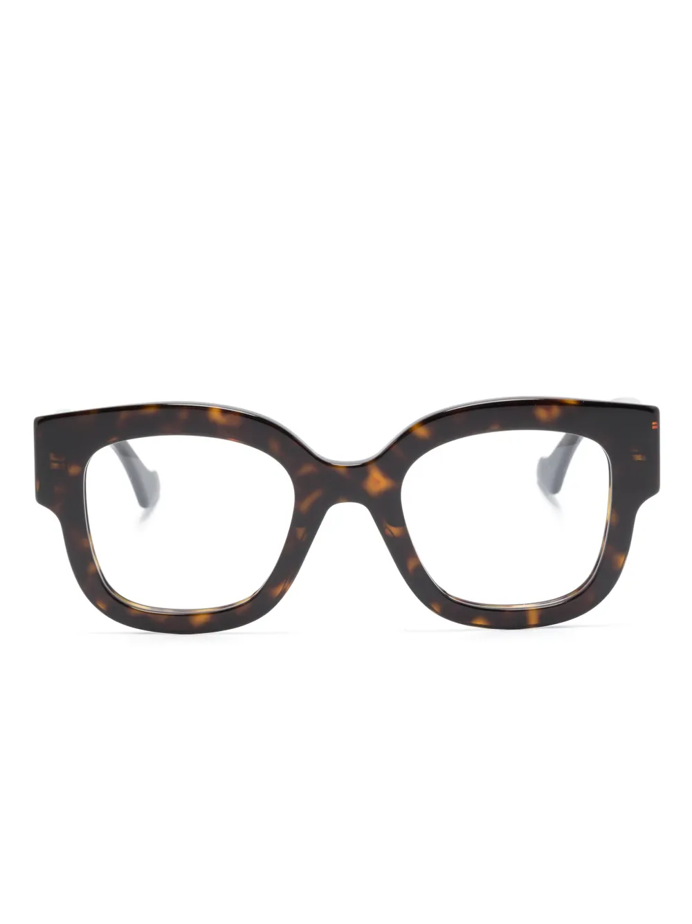 Gucci Eyewear Double G round-frame glasses | Brown | Image 1