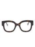 Gucci Eyewear Double G round-frame glasses - Brown
