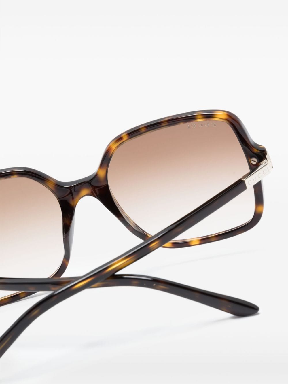 Shop Gucci Tortoiseshell Oversize-frame Sunglasses In Brown