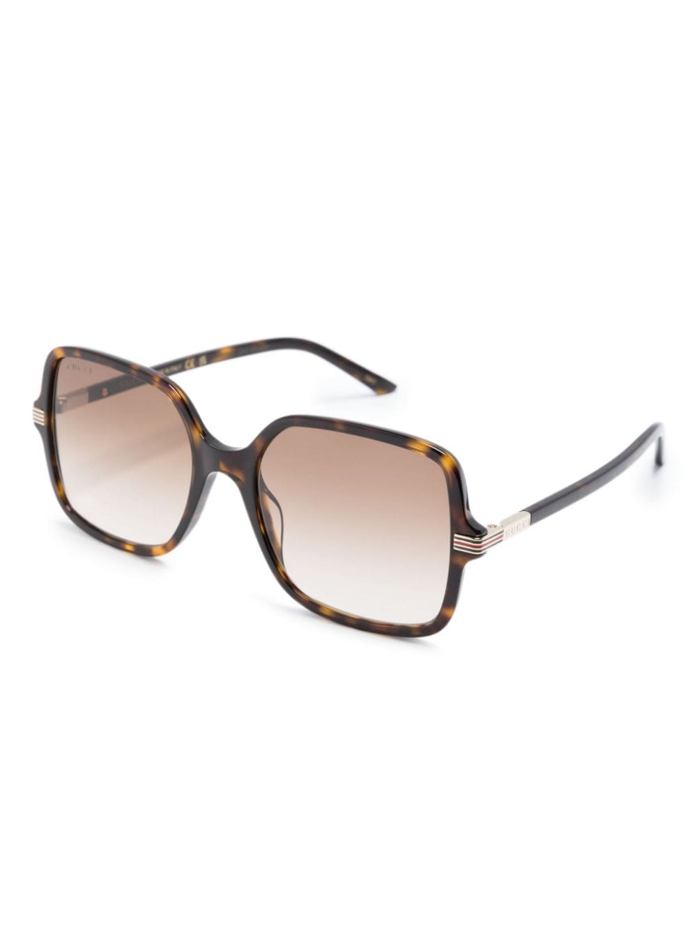Shop Gucci Tortoiseshell Oversize-frame Sunglasses In Brown