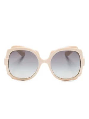 Kiko Kostadinov Octavia geometric-frame Sunglasses | Neutrals