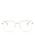 Gucci Eyewear round-frame logo-plaque glasses - Gold