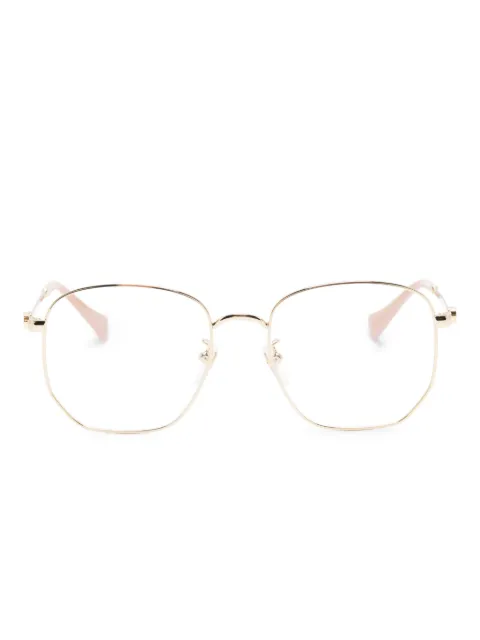Gucci Eyewear round-frame logo-plaque glasses