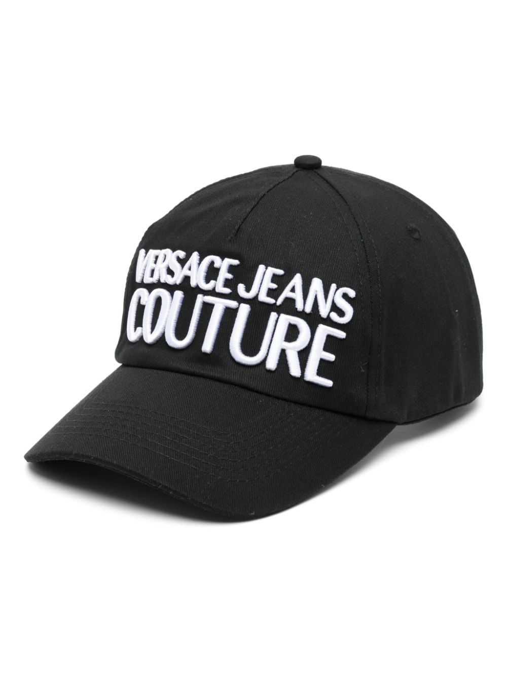 Versace Jeans Couture Logo-embroidered Cotton Cap In Black