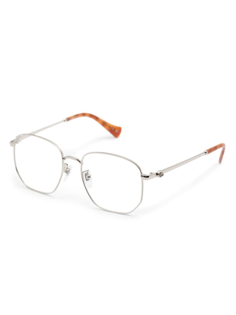 Shop Gucci Gg1420ok Oversize-frame Glasses In Silver