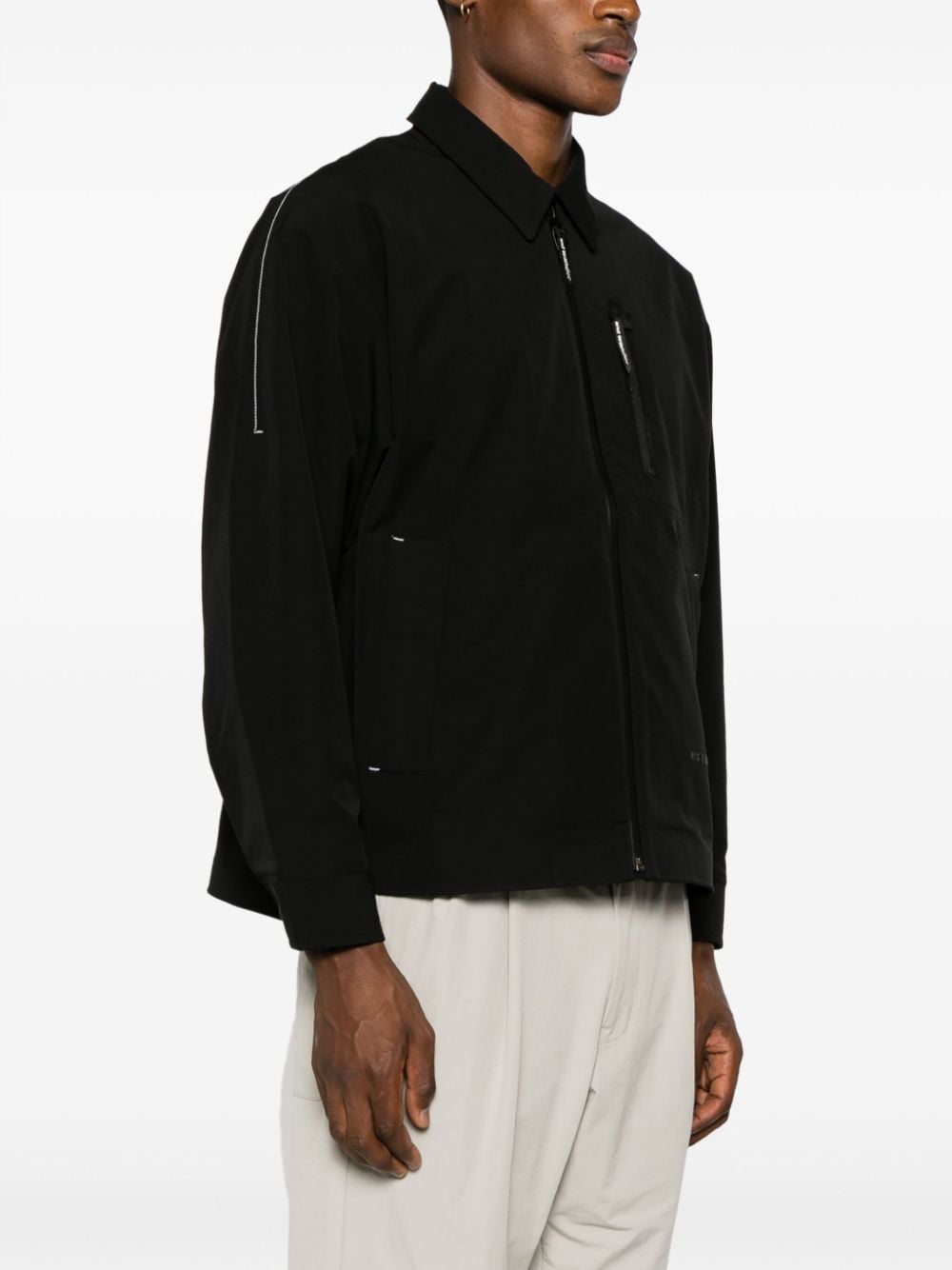 Shop And Wander Logo-embroidered Zip-fastening Jacket In Black