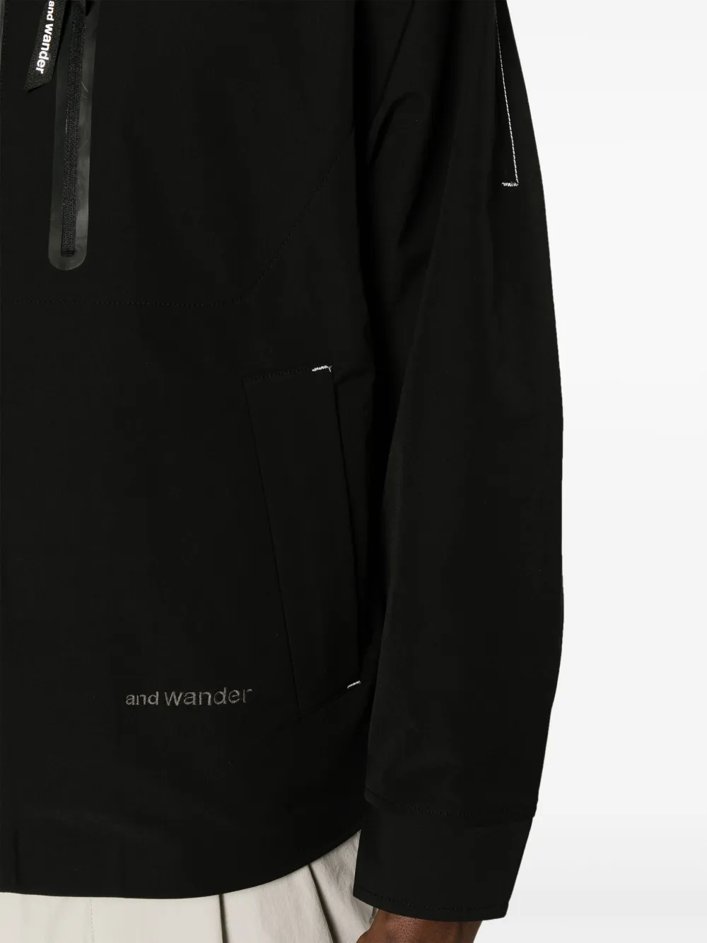 Shop And Wander Logo-embroidered Zip-fastening Jacket In Black