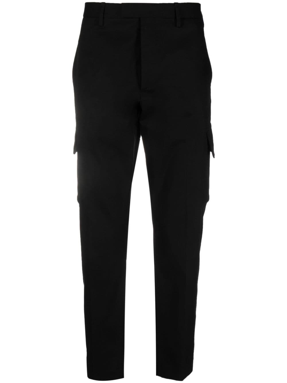 cargo-pocket cotton-blend straight-leg trousers