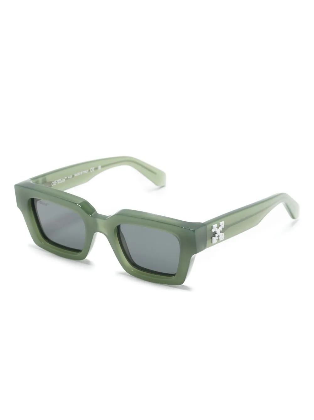 Off-White Virgil rectangle-frame sunglasses - Groen