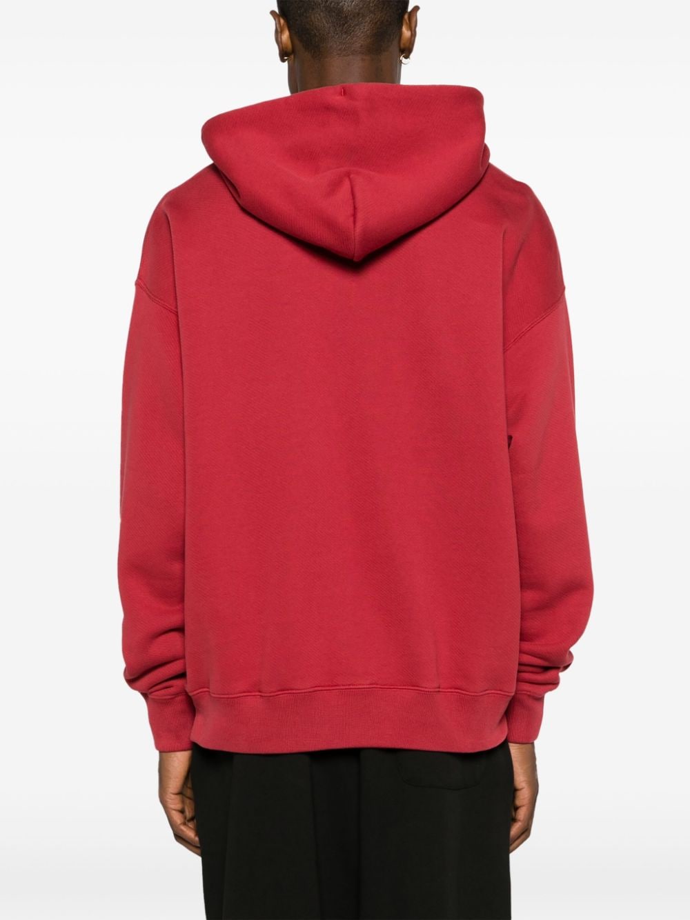 Shop Off-white Logo-print Cotton Hoodie In Red