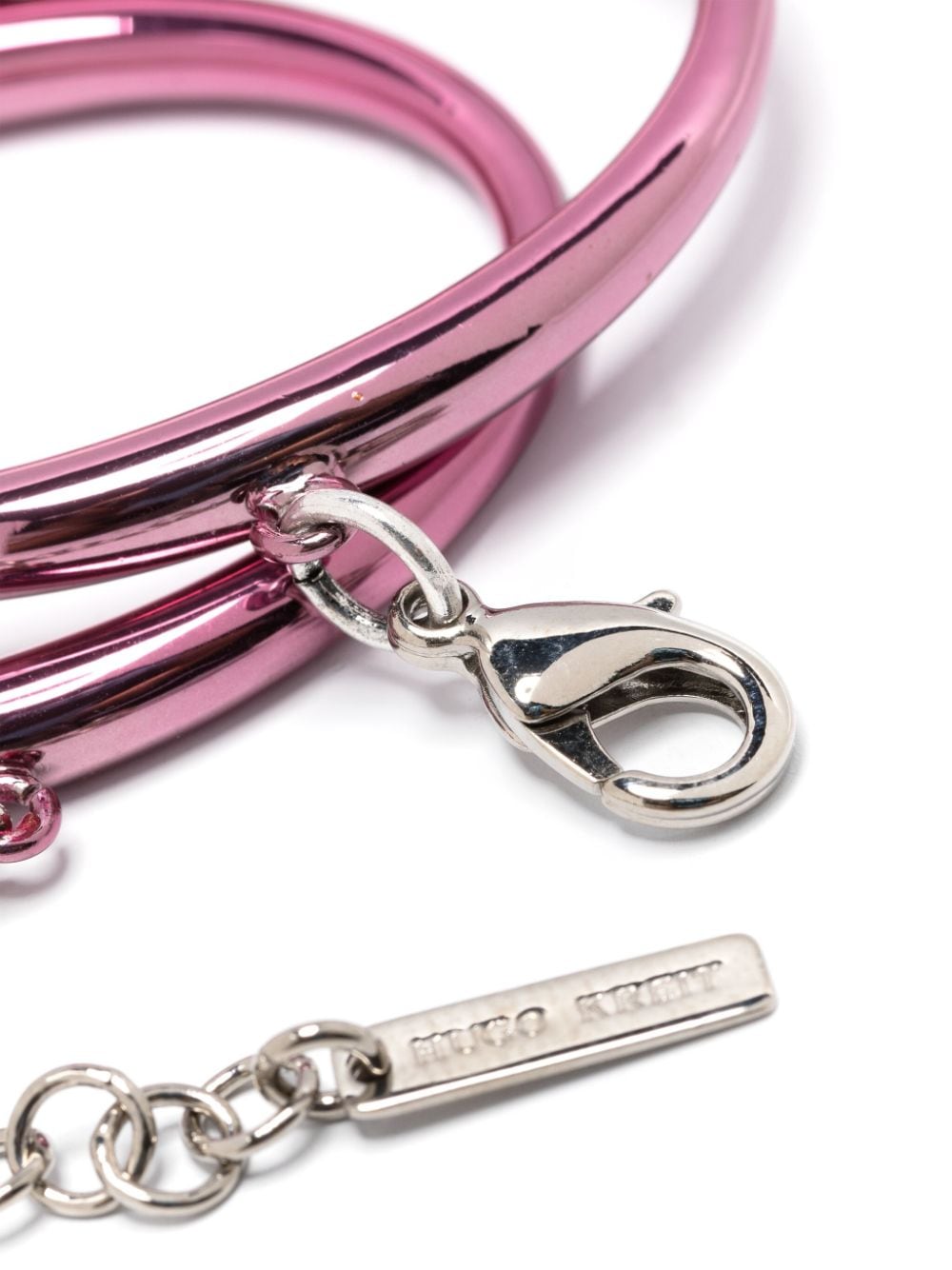 Shop Hugo Kreit Metallic Hoop Necklace In Rosa