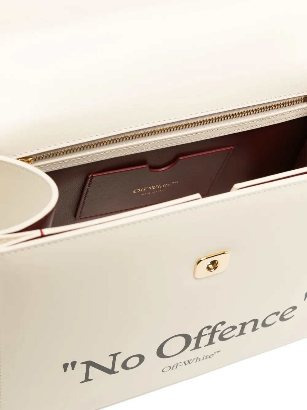 Off-White Jitney leren shopper Beige