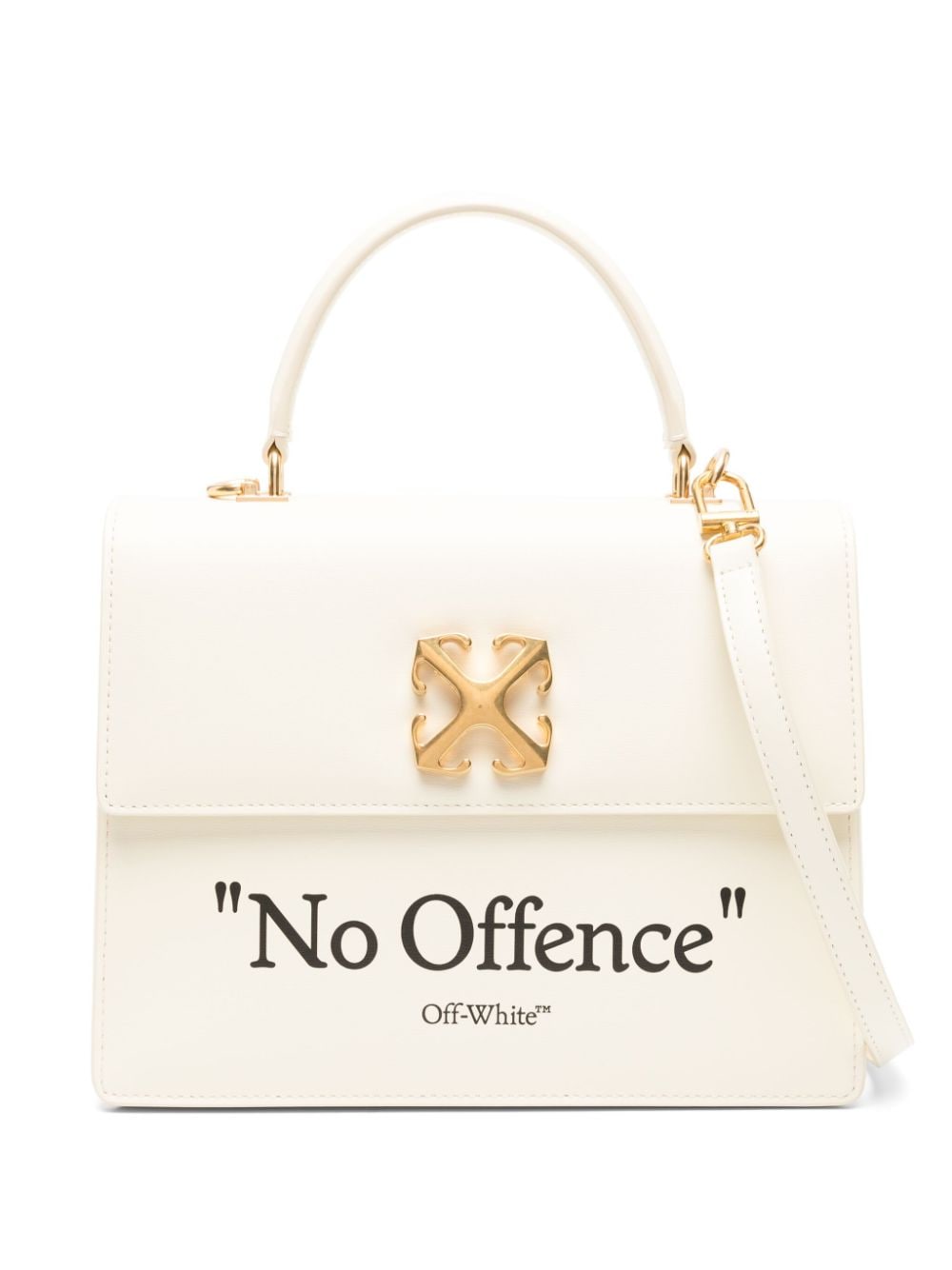 Off-white Jitney Leather Tote Bag In Neutrals