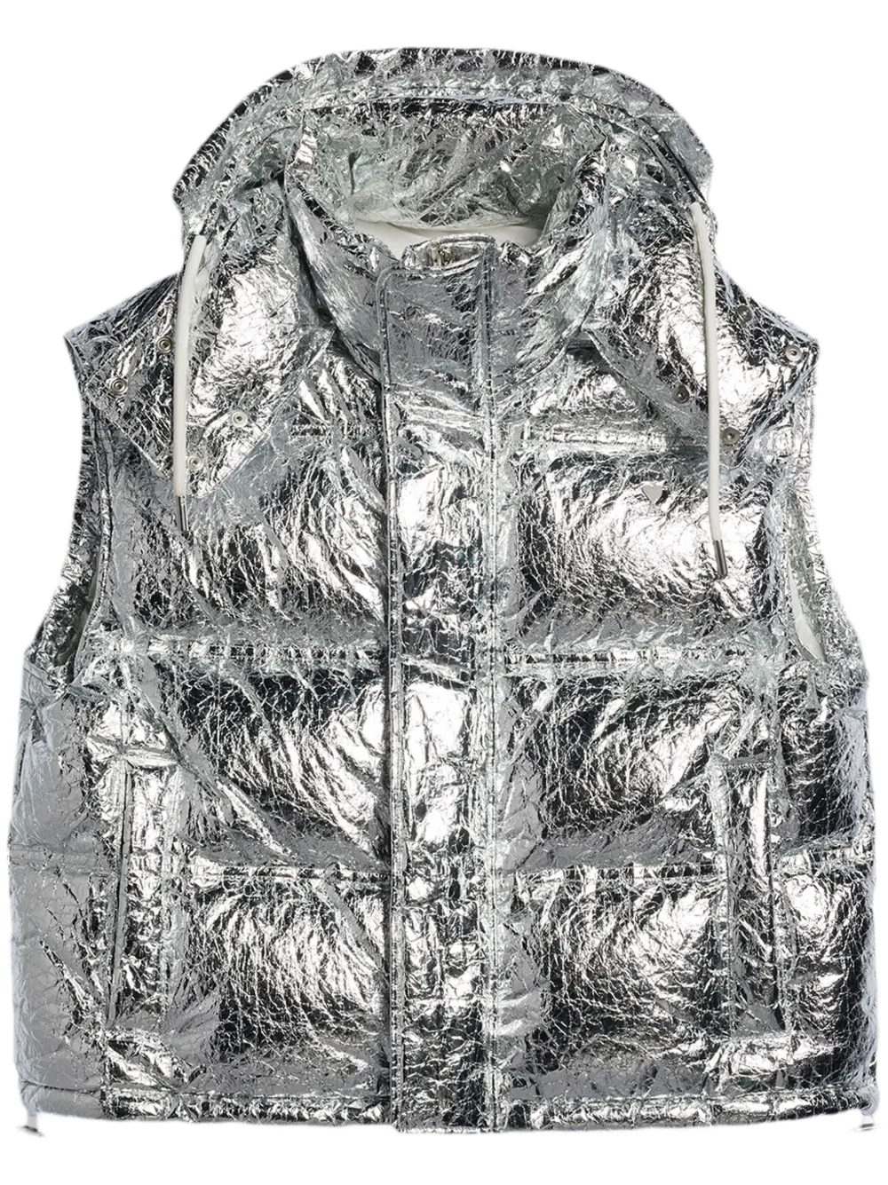 AMI Paris Bodywarmer met metallic-effect Zilver