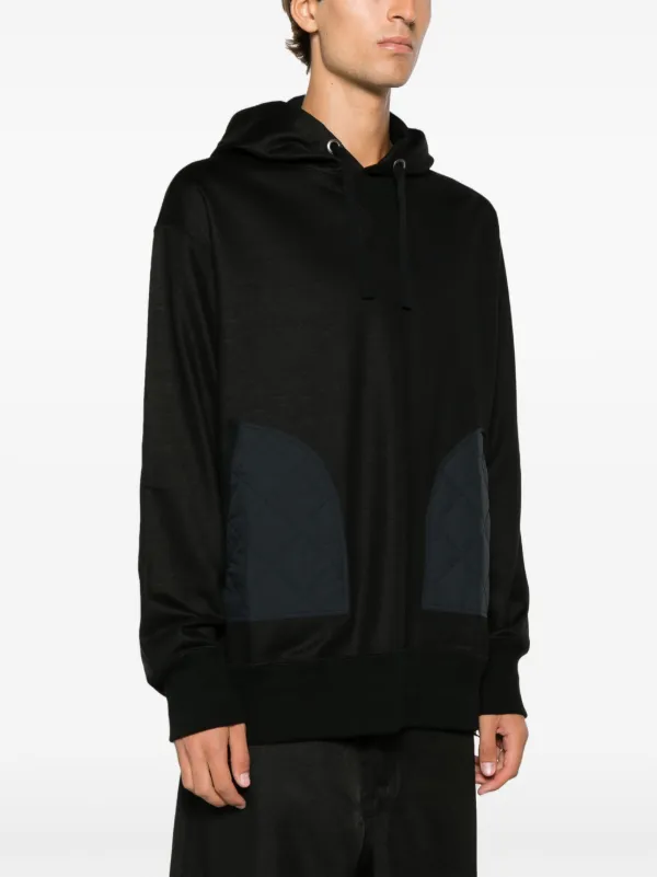 Junya Watanabe MAN リップストップパネル パーカー | ブラック